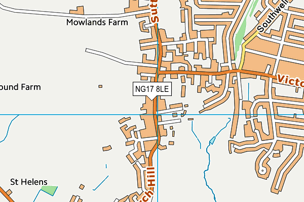 NG17 8LE map - OS VectorMap District (Ordnance Survey)
