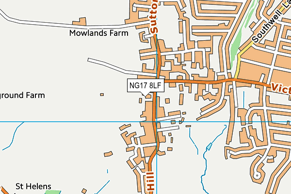 NG17 8LF map - OS VectorMap District (Ordnance Survey)
