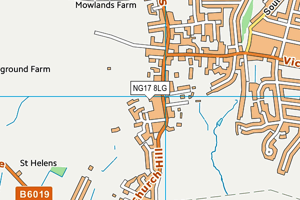 NG17 8LG map - OS VectorMap District (Ordnance Survey)