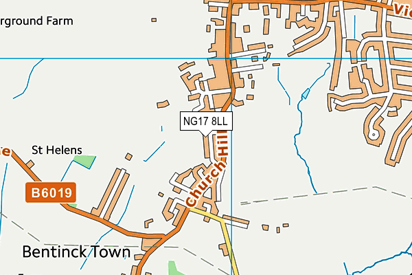 NG17 8LL map - OS VectorMap District (Ordnance Survey)