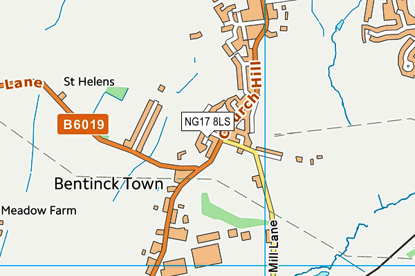 NG17 8LS map - OS VectorMap District (Ordnance Survey)