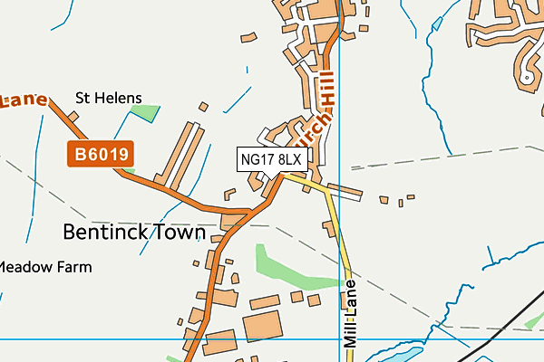 NG17 8LX map - OS VectorMap District (Ordnance Survey)