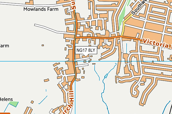 NG17 8LY map - OS VectorMap District (Ordnance Survey)