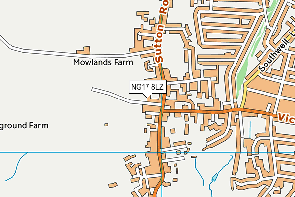 NG17 8LZ map - OS VectorMap District (Ordnance Survey)