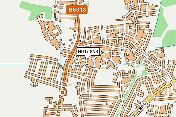 NG17 8NB map - OS VectorMap District (Ordnance Survey)
