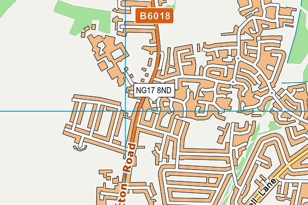 NG17 8ND map - OS VectorMap District (Ordnance Survey)