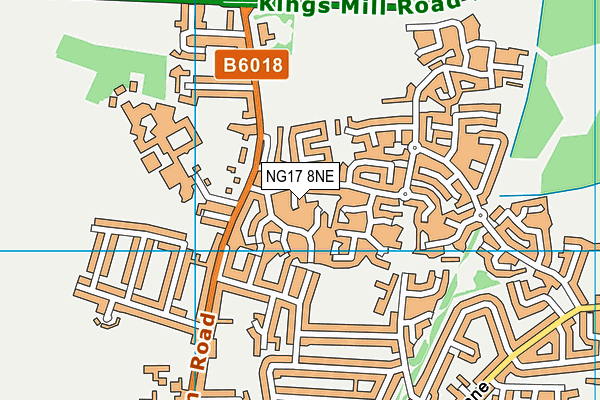 NG17 8NE map - OS VectorMap District (Ordnance Survey)