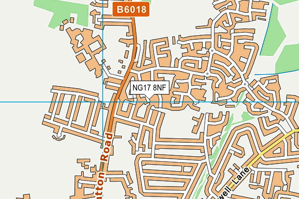 NG17 8NF map - OS VectorMap District (Ordnance Survey)