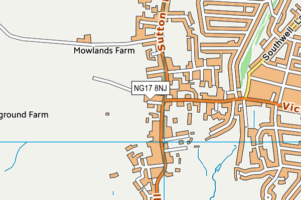 NG17 8NJ map - OS VectorMap District (Ordnance Survey)