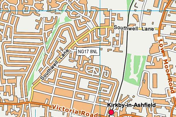 NG17 8NL map - OS VectorMap District (Ordnance Survey)