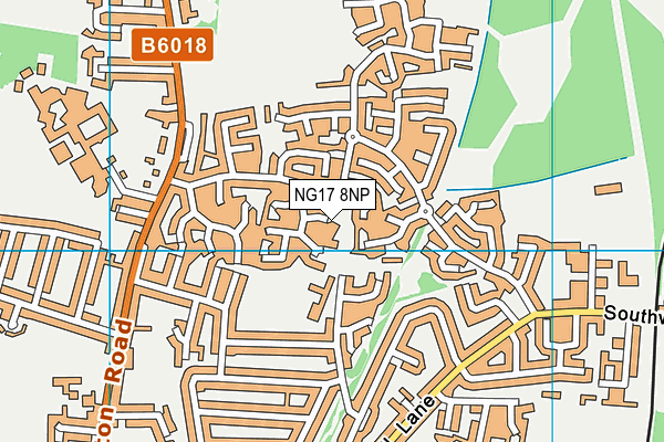 NG17 8NP map - OS VectorMap District (Ordnance Survey)