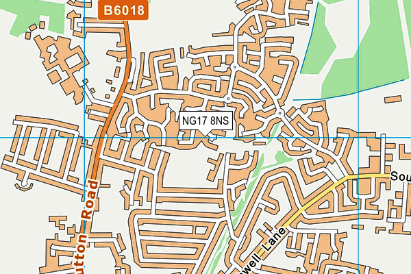 NG17 8NS map - OS VectorMap District (Ordnance Survey)