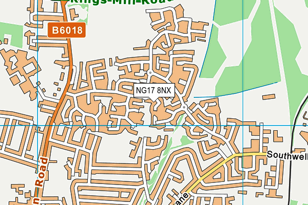 NG17 8NX map - OS VectorMap District (Ordnance Survey)