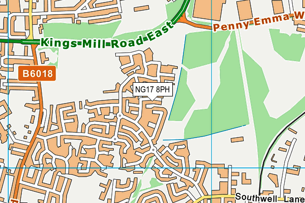 NG17 8PH map - OS VectorMap District (Ordnance Survey)