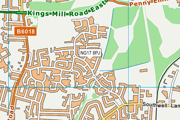 NG17 8PJ map - OS VectorMap District (Ordnance Survey)