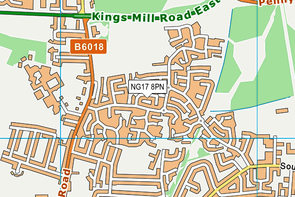 NG17 8PN map - OS VectorMap District (Ordnance Survey)