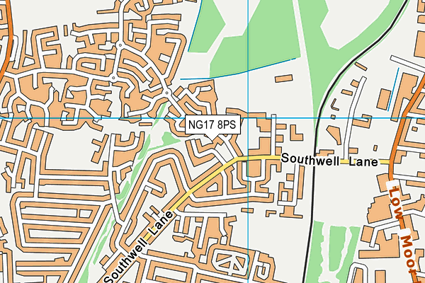 NG17 8PS map - OS VectorMap District (Ordnance Survey)