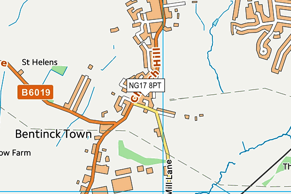 NG17 8PT map - OS VectorMap District (Ordnance Survey)