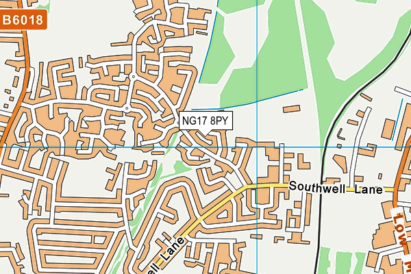 NG17 8PY map - OS VectorMap District (Ordnance Survey)