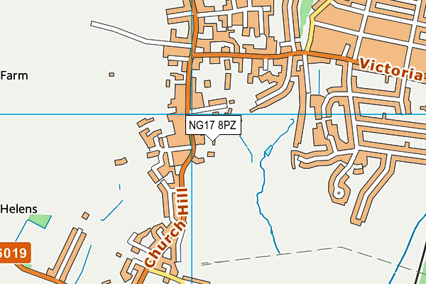 NG17 8PZ map - OS VectorMap District (Ordnance Survey)