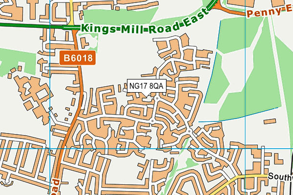 NG17 8QA map - OS VectorMap District (Ordnance Survey)