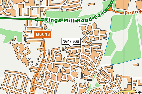 NG17 8QB map - OS VectorMap District (Ordnance Survey)