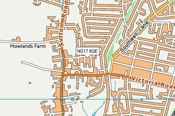 NG17 8QE map - OS VectorMap District (Ordnance Survey)