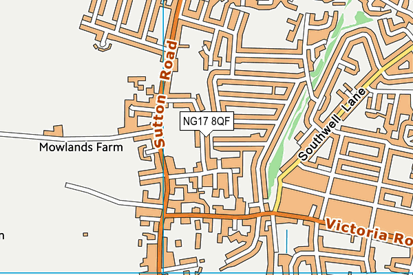 NG17 8QF map - OS VectorMap District (Ordnance Survey)