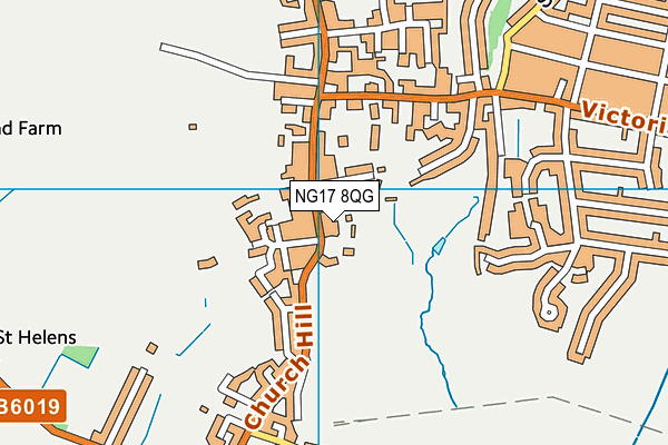 NG17 8QG map - OS VectorMap District (Ordnance Survey)
