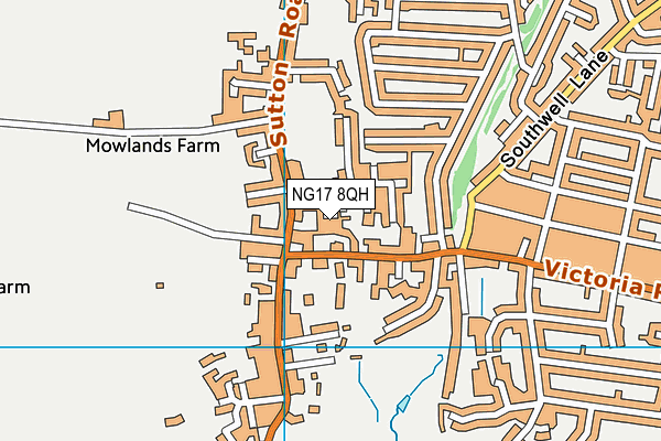 NG17 8QH map - OS VectorMap District (Ordnance Survey)