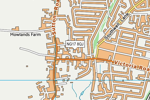 NG17 8QJ map - OS VectorMap District (Ordnance Survey)