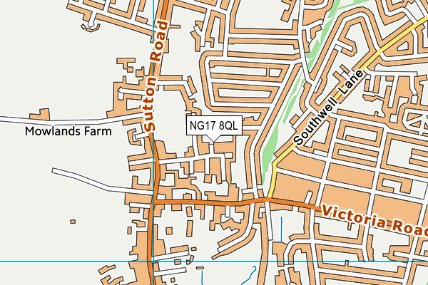 NG17 8QL map - OS VectorMap District (Ordnance Survey)