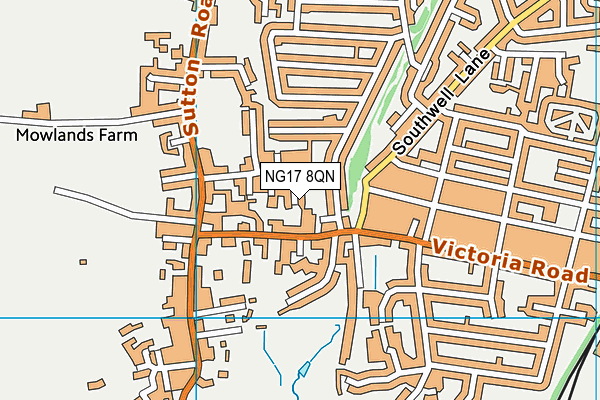 NG17 8QN map - OS VectorMap District (Ordnance Survey)