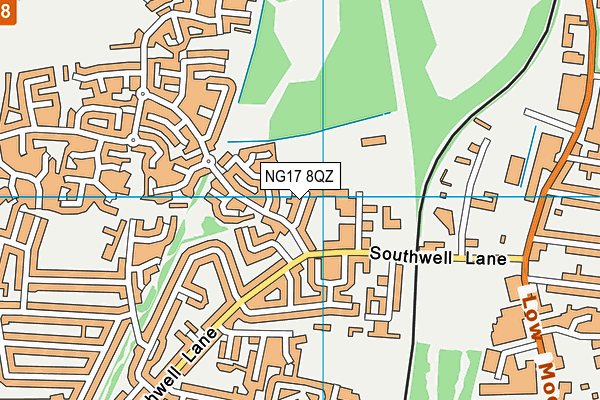 NG17 8QZ map - OS VectorMap District (Ordnance Survey)