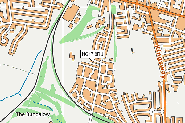 NG17 8RU map - OS VectorMap District (Ordnance Survey)