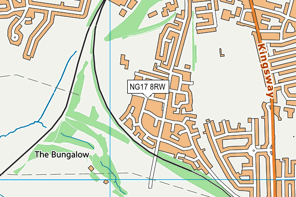 NG17 8RW map - OS VectorMap District (Ordnance Survey)