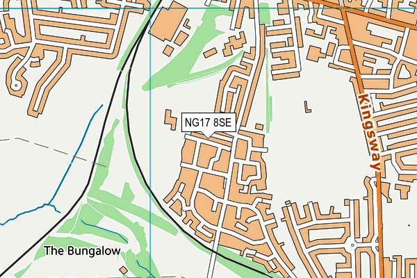 NG17 8SE map - OS VectorMap District (Ordnance Survey)