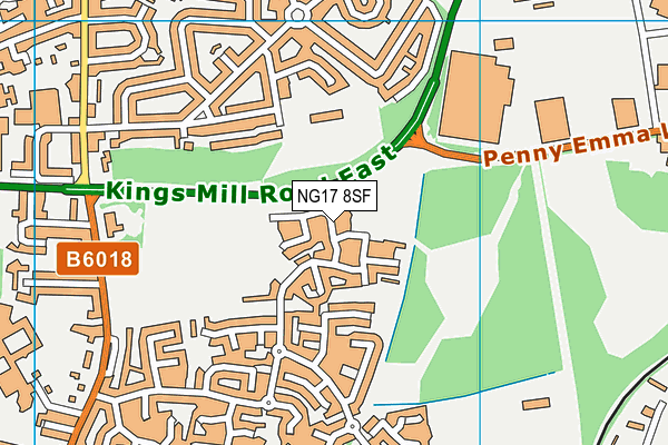 Ashfield Rufc (Penny Emma Way) map (NG17 8SF) - OS VectorMap District (Ordnance Survey)