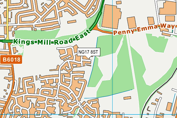 NG17 8ST map - OS VectorMap District (Ordnance Survey)