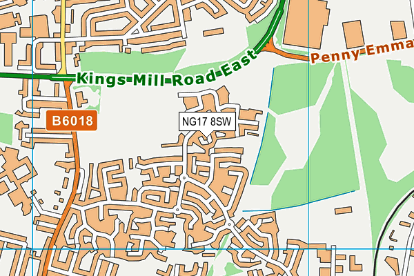 NG17 8SW map - OS VectorMap District (Ordnance Survey)