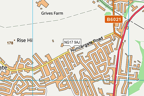 NG17 9AJ map - OS VectorMap District (Ordnance Survey)