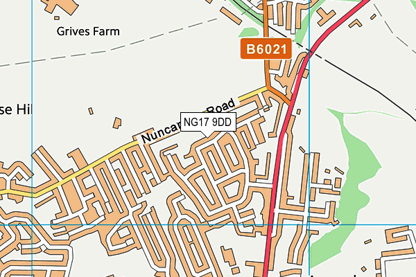 NG17 9DD map - OS VectorMap District (Ordnance Survey)