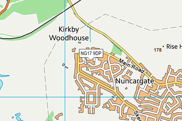NG17 9DP map - OS VectorMap District (Ordnance Survey)