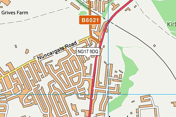 NG17 9DQ map - OS VectorMap District (Ordnance Survey)