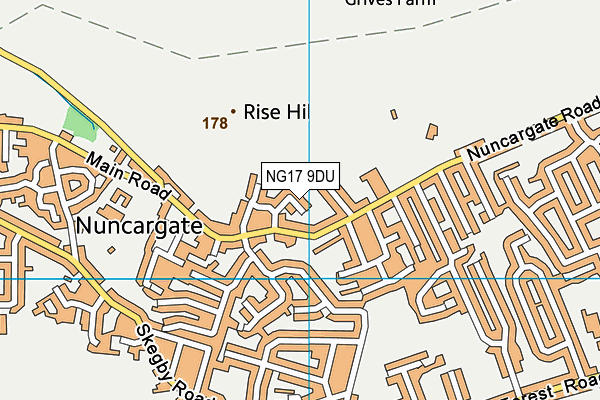 NG17 9DU map - OS VectorMap District (Ordnance Survey)