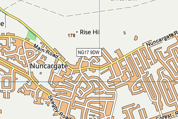 NG17 9DW map - OS VectorMap District (Ordnance Survey)