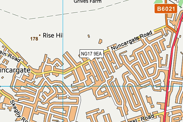 NG17 9EA map - OS VectorMap District (Ordnance Survey)