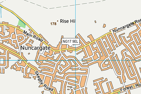 NG17 9EL map - OS VectorMap District (Ordnance Survey)