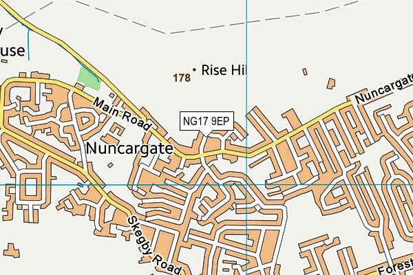 NG17 9EP map - OS VectorMap District (Ordnance Survey)