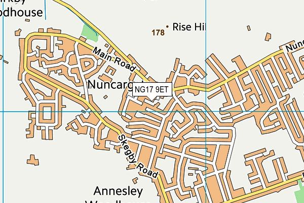 NG17 9ET map - OS VectorMap District (Ordnance Survey)